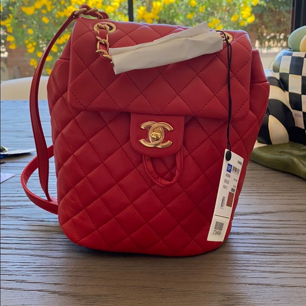 Brand New Red Chanel Backpack